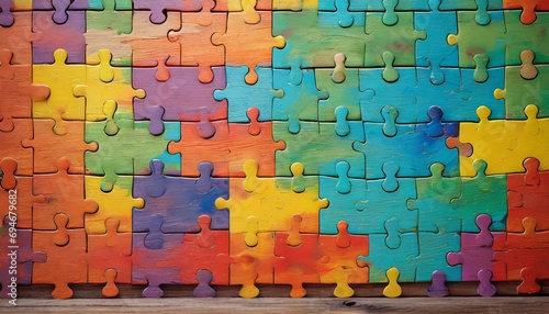 painted wood (jigsaw puzzle)