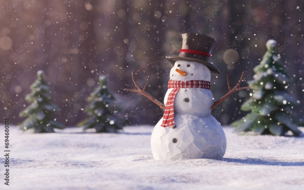 Obraz premium christmas snowman background