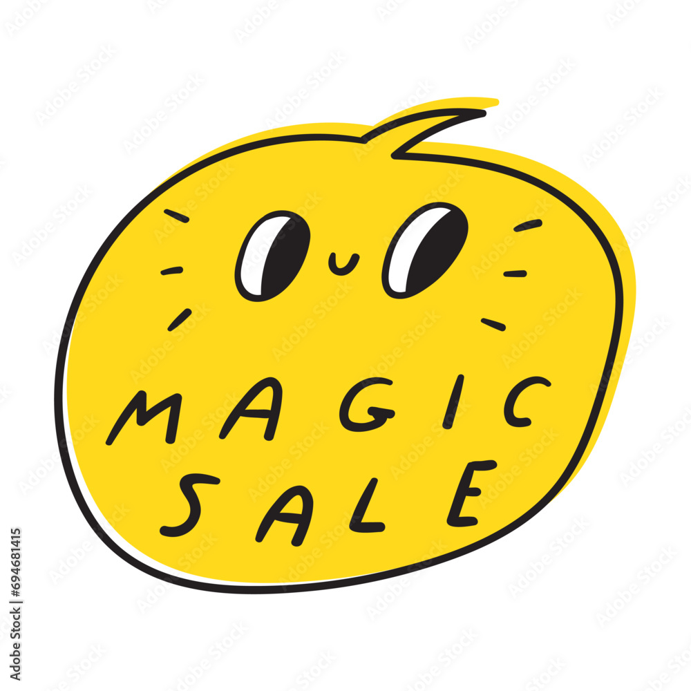 Fototapeta premium Speech bubble. Magical sale. Vector flat icon illustration. Marketing. Promotion banner.