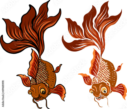 Illustration about animal faces isolated on white background.Set of fish and sea animals in cartoon style.Set of cartoon collection for elements on coloring book.set of wild animals.pet cartoon.