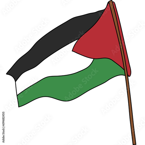 Hand wit palestine flag