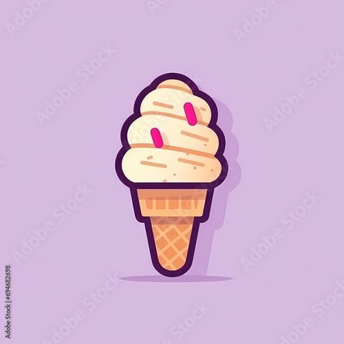 Cute ice cream illustration image