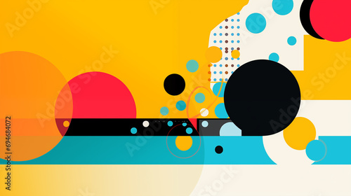 A pop art style with colorful bubbles and geometric shapes background. Festival banner background  music festival banner background  copy paste area for text or sign