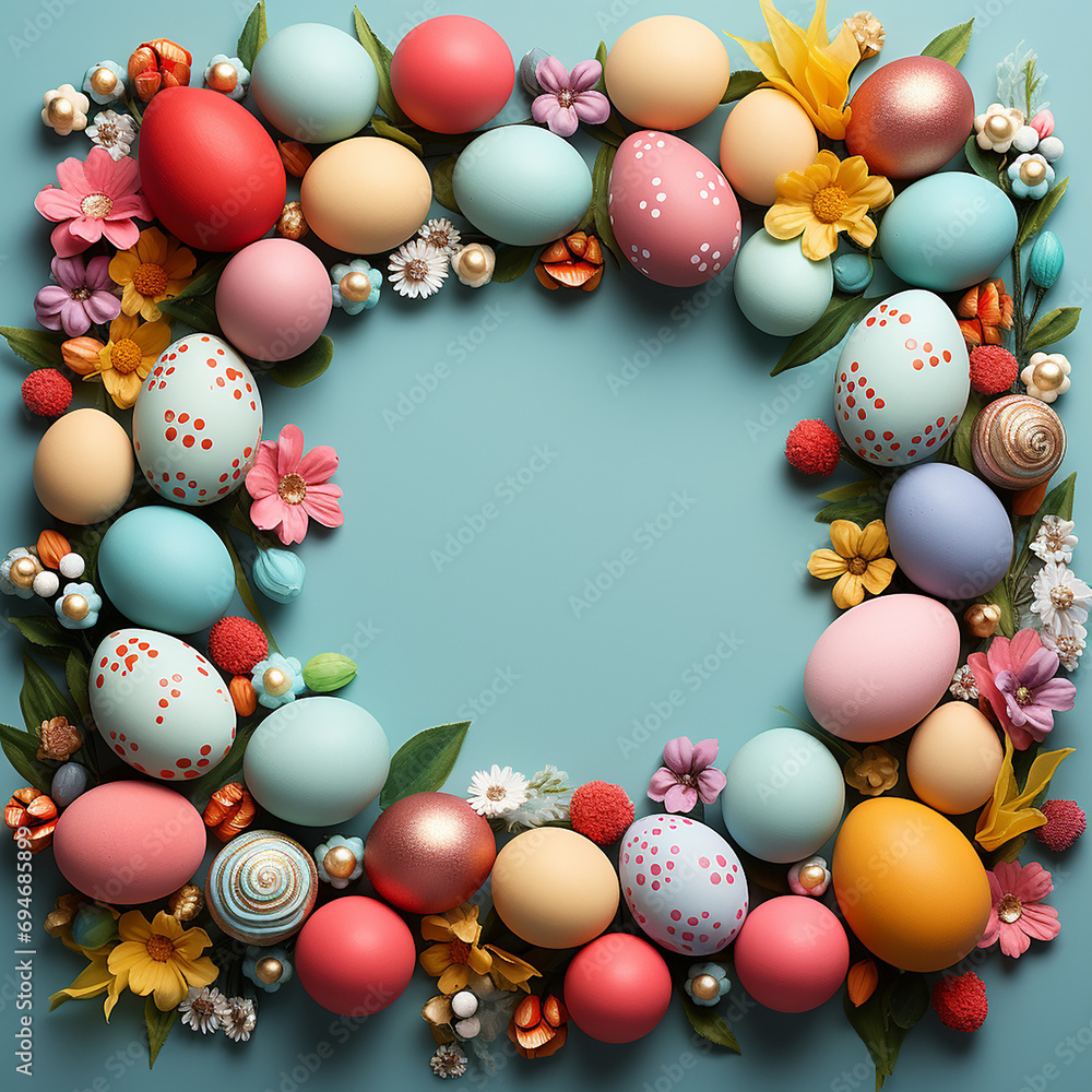 AI art Frame made of colorful eggs カラフルな卵で作ったフレーム AI art Frame made of colorful eggs カラフルな卵で作ったフレーム