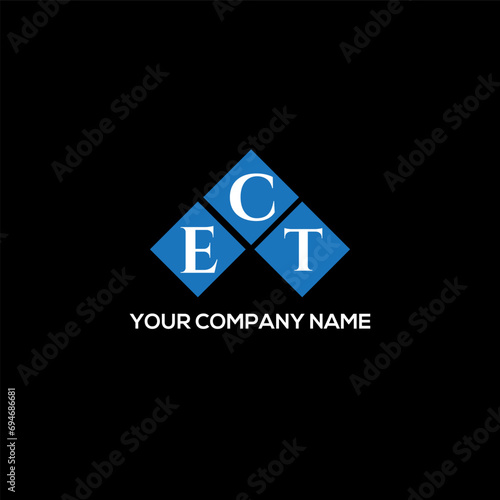 ECT letter logo design on black background. ECT creative initials letter logo concept. ECT letter design.
