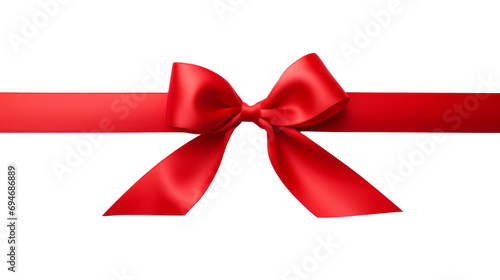 Red ribbon bow on a transparent background. For gift decoration, your wedding invitation card, greeting card, or gift boxes