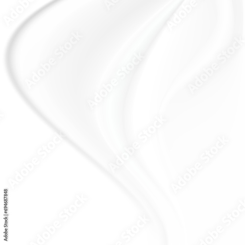 Abstract background with gray and white gradient, white wrinkled cloth marks, white cloth streaks. Vector illustration.