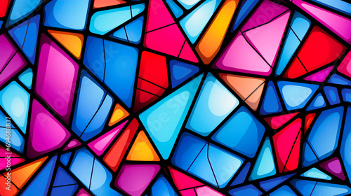 Stained Glass Fantasy: A Kaleidoscope of Vivid Colors in Abstract Geometric Stylization