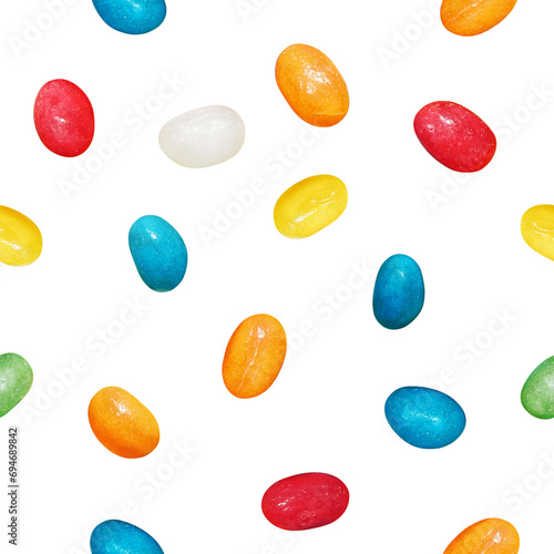 Seamless Pattern of Colorful Jelly Beans