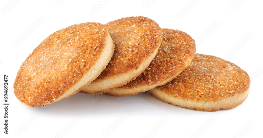 Beautiful cookies isolated on a white background. Four cookies in a row on a white background. Beautiful cookies isolated on a white background. Four cookies in a row on a white background.