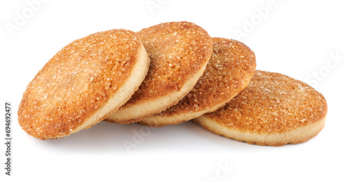 Beautiful cookies isolated on a white background. Four cookies in a row on a white background.