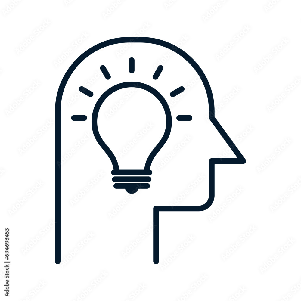 Concept idea. Vector linear icon isolated on white background.
Concept idea. Vector linear icon isolated on white background.