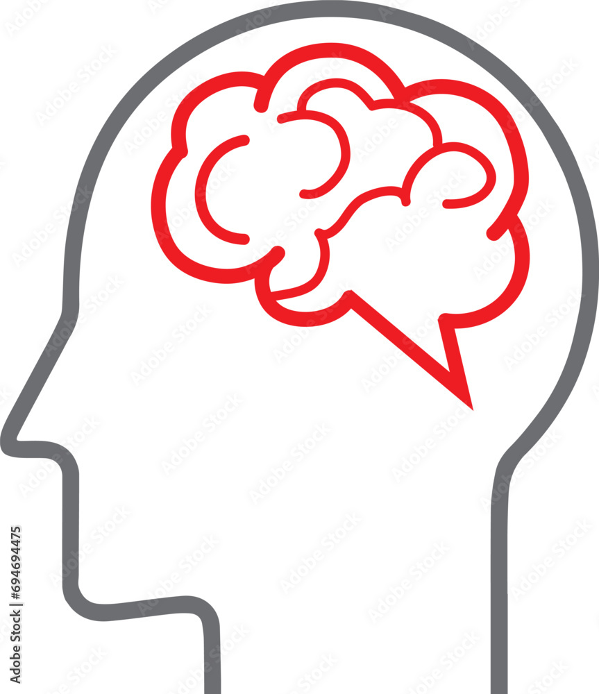 Human brain icon. Simple outline style. Think, mind, head, idea, creative concept. Vector line illustration design isolated. Human brain icon. Simple outline style. Think, mind, head, idea, creative concept. Vector line illustration design isolated.