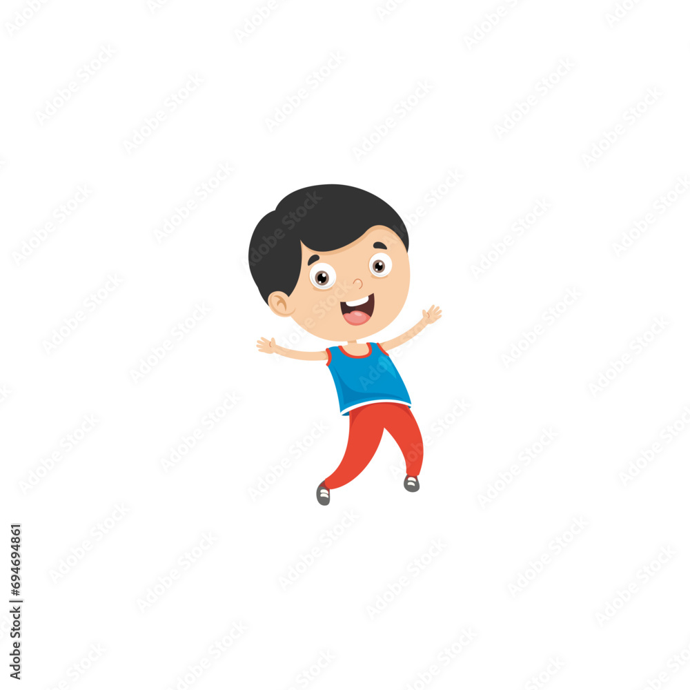 cute little vector child pose in cute clothes backpack cute little vector child pose in cute clothes backpack