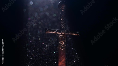 King Arthur's sword in a ray of light