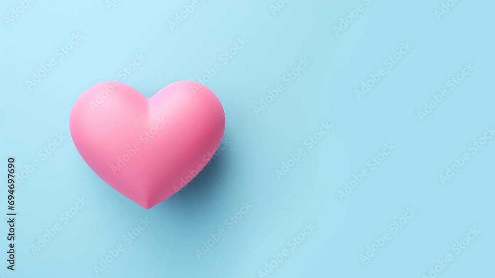 Heart on blue background