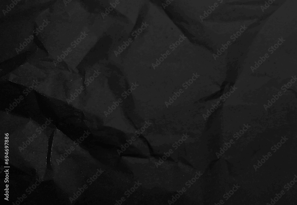 Black crumpled paper texture in low light background vector illustration Black crumpled paper texture in low light background vector illustration