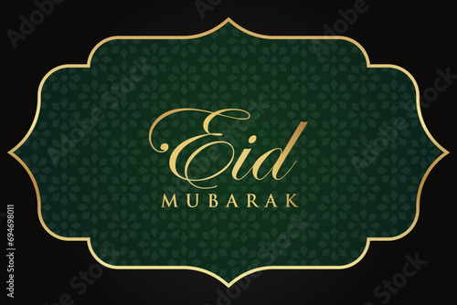 Ramadan Eid Mubarak background greeting card with candles and moon decoration