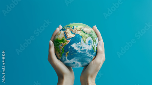 Earth globe in hands