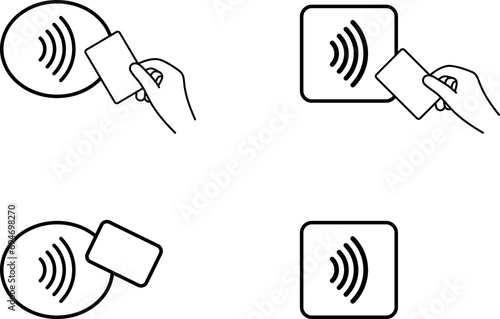 Contactless NFC wireless pay sign. nfc payment vector illustration