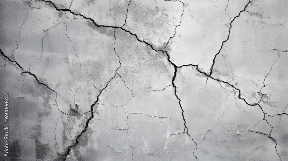 Obraz premium Cracks on a concrete wall. Grunge wall of an old building