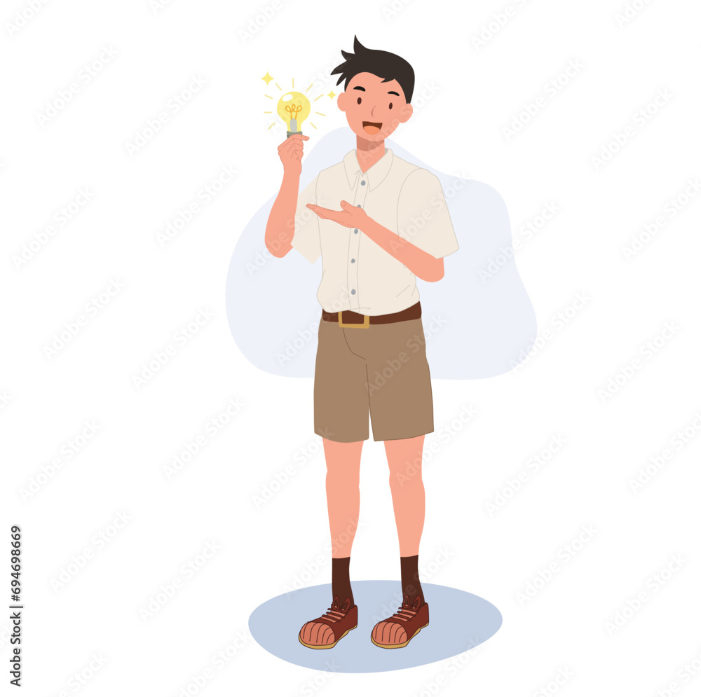 Thai Student in Uniform Sparking Education Innovation with Fresh Ideas. Thai Student in Uniform with New Idea Thai Student in Uniform Sparking Education Innovation with Fresh Ideas. Thai Student in Uniform with New Idea