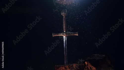King Arthur's sword in a ray of light