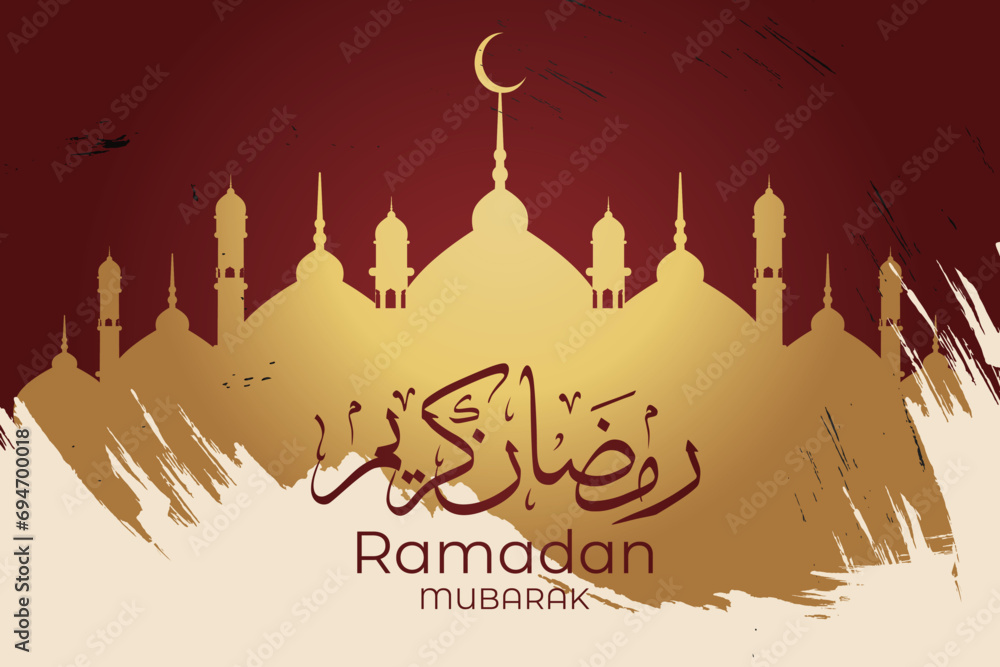 Ramadan Eid Mubarak background greeting card with candles and moon decoration Ramadan Eid Mubarak background greeting card with candles and moon decoration