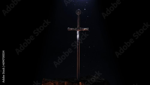 King Arthur's sword in a ray of light