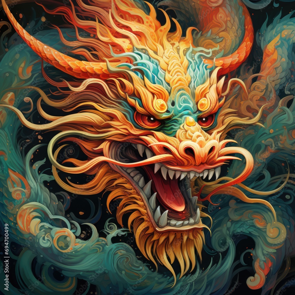 Happy chinese new year 2024 the dragon zodiac sign 