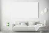 Modern Design Living Room with a Blank Canvas Frame for Personalized Elegance