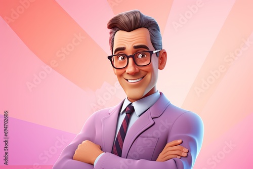 3d smiling cartoon character of teacher