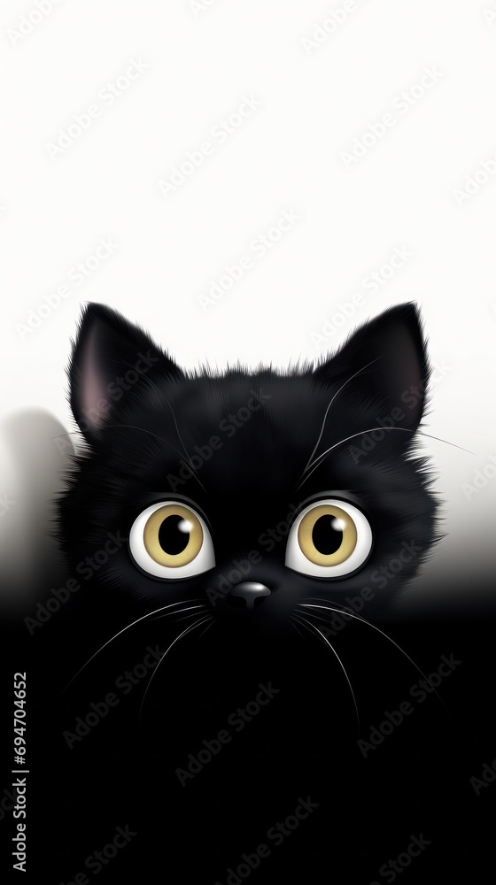 A close up of a black cat with yellow eyes A close up of a black cat with yellow eyes