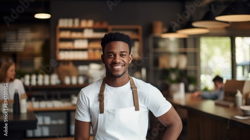 Handsome Black African American Food Delivery