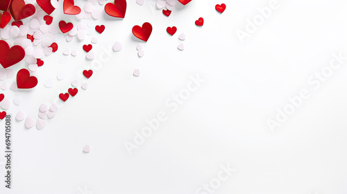 Empty valentine's day greeting card with copyspace on white background photo