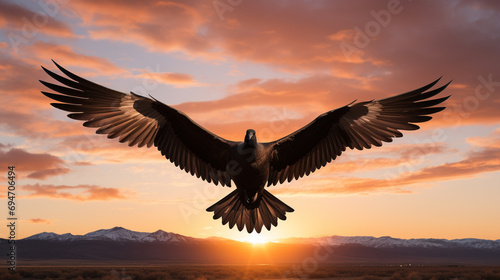 eagle at sunset HD 8K wallpaper Stock Photographic Image  © AA