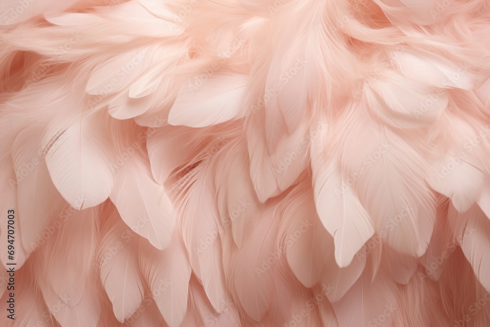 Ruffled feather texture with intricate layering and soft, delicate strands