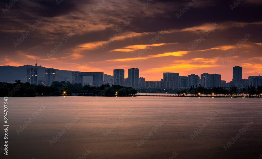 City Scenery Belt of Jinji Lake, Wuxi, Jiangsu, China