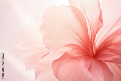 Close Up transparent pink petal flower, minimalist design © Instacraft.Studio
