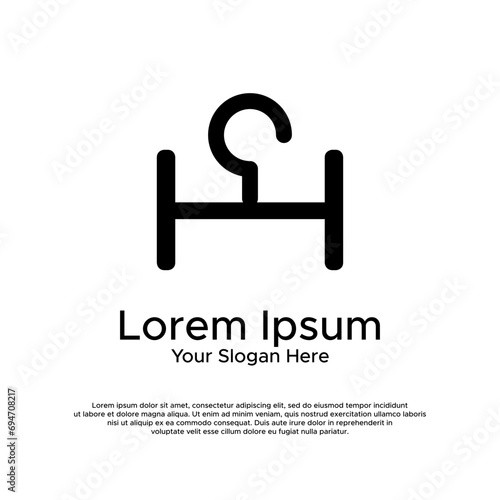 illustration of minimalist botique logo design letter H
