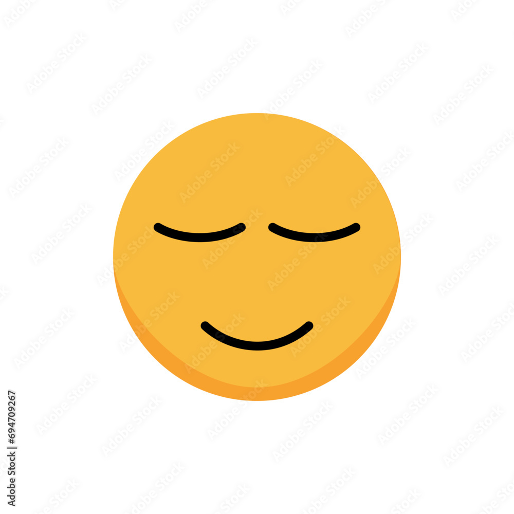 Fototapeta premium Sleepy emoticon. Smiley icon. Cartoon emoji. Vector