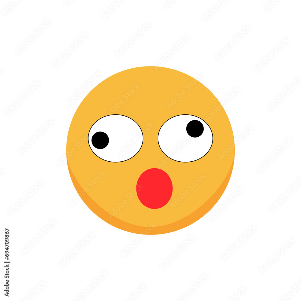 Puzzled emoticon. Cartoon emoji. Flat vector