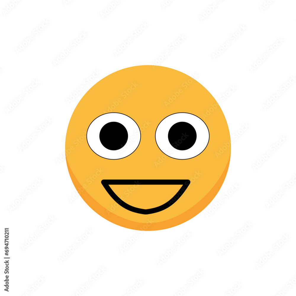  Smiling emoticon. Smiley icon. Cartoon emoji. Vector
