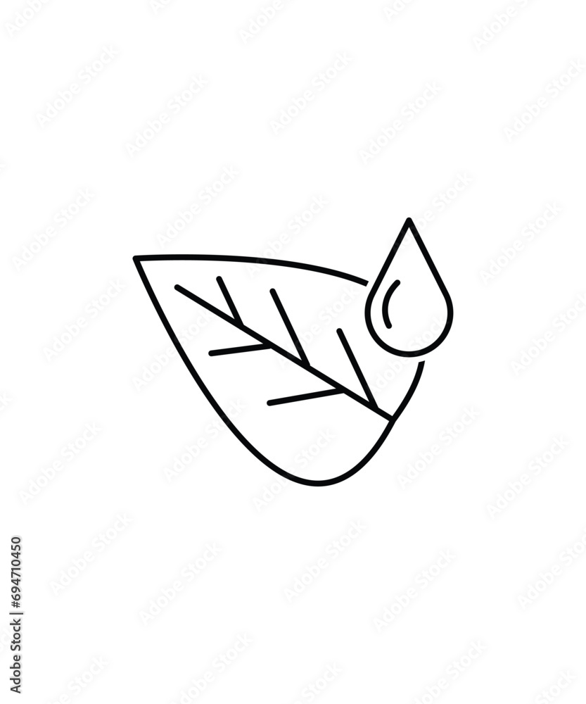 leaf with drop icon, vector best line icon. leaf with drop icon, vector best line icon.