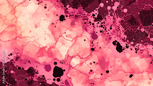 Abstract Marbled Pink Palette with Dark Accents in Fluid Organic Patterns