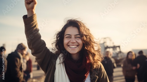 woman with thump up ,Women and success, confident women photo