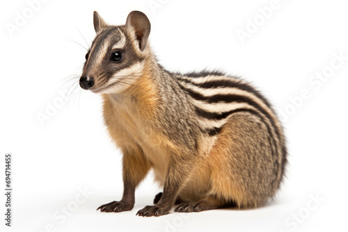 A Numbat, also known as the banded anteater, on a white background © Venka