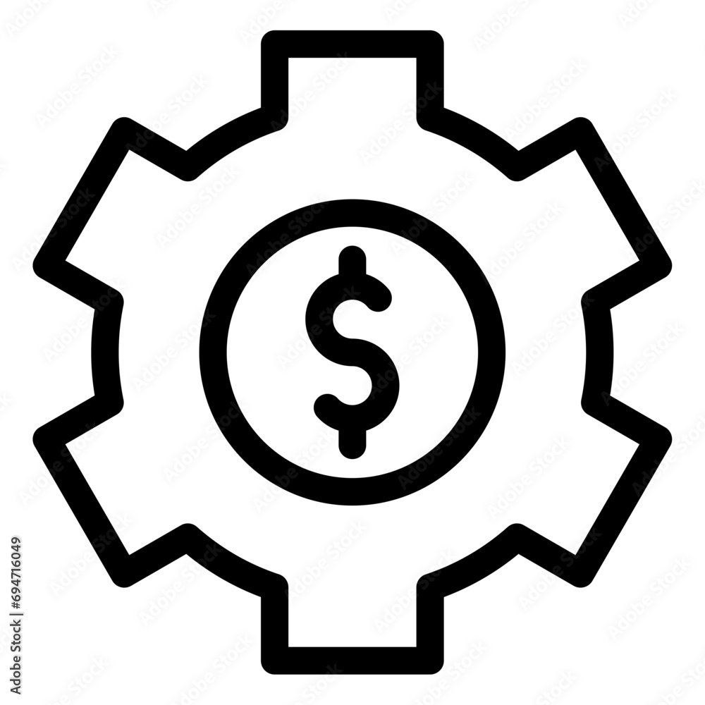 gear with dollar sign icon gear with dollar sign icon