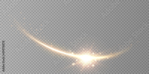 Abstract light speed motion effect.Gold color spiral glow effect.Magic shiny lin	