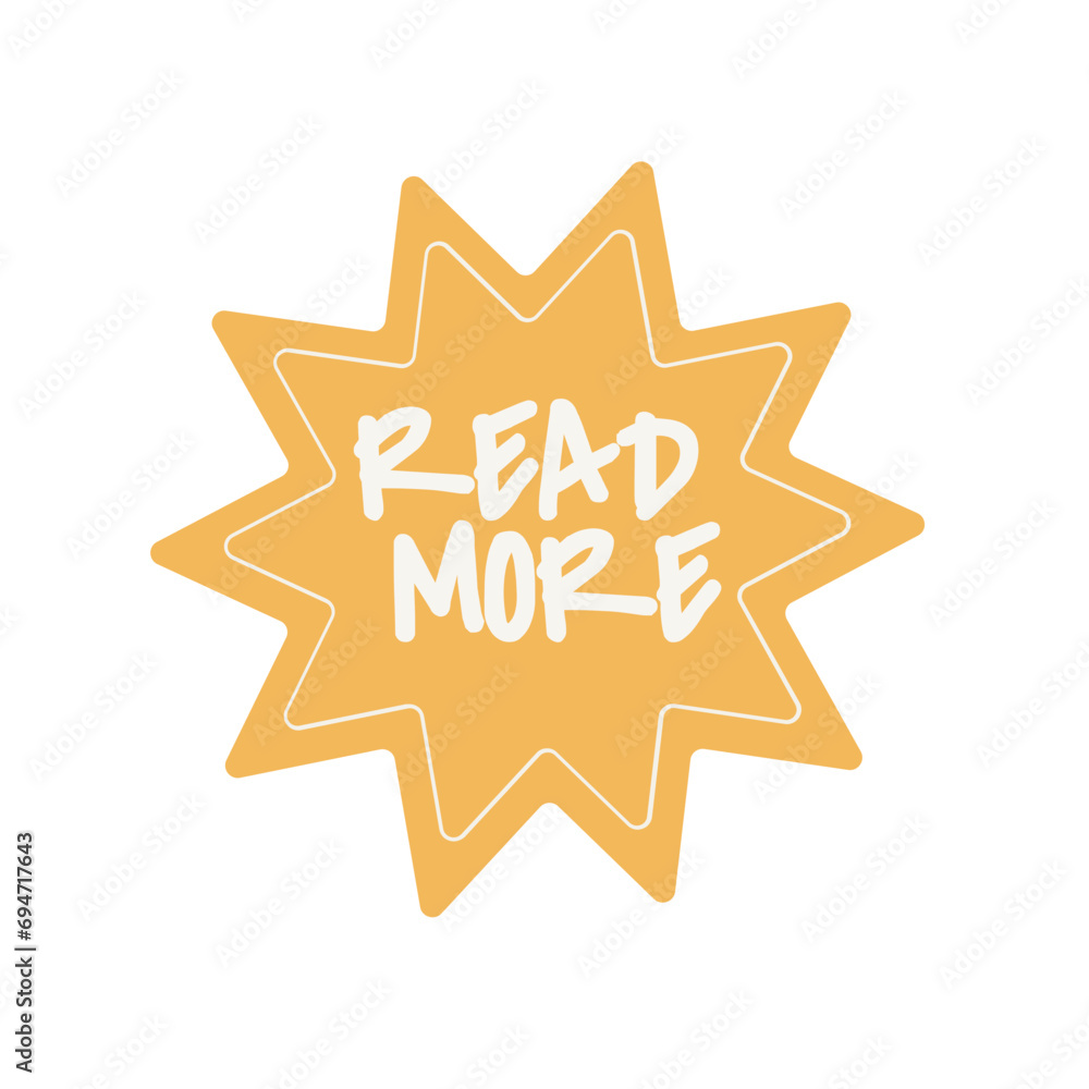 Yellow sticker design with the words 